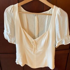 Reformation Delevan Ruffle Sleeve Top